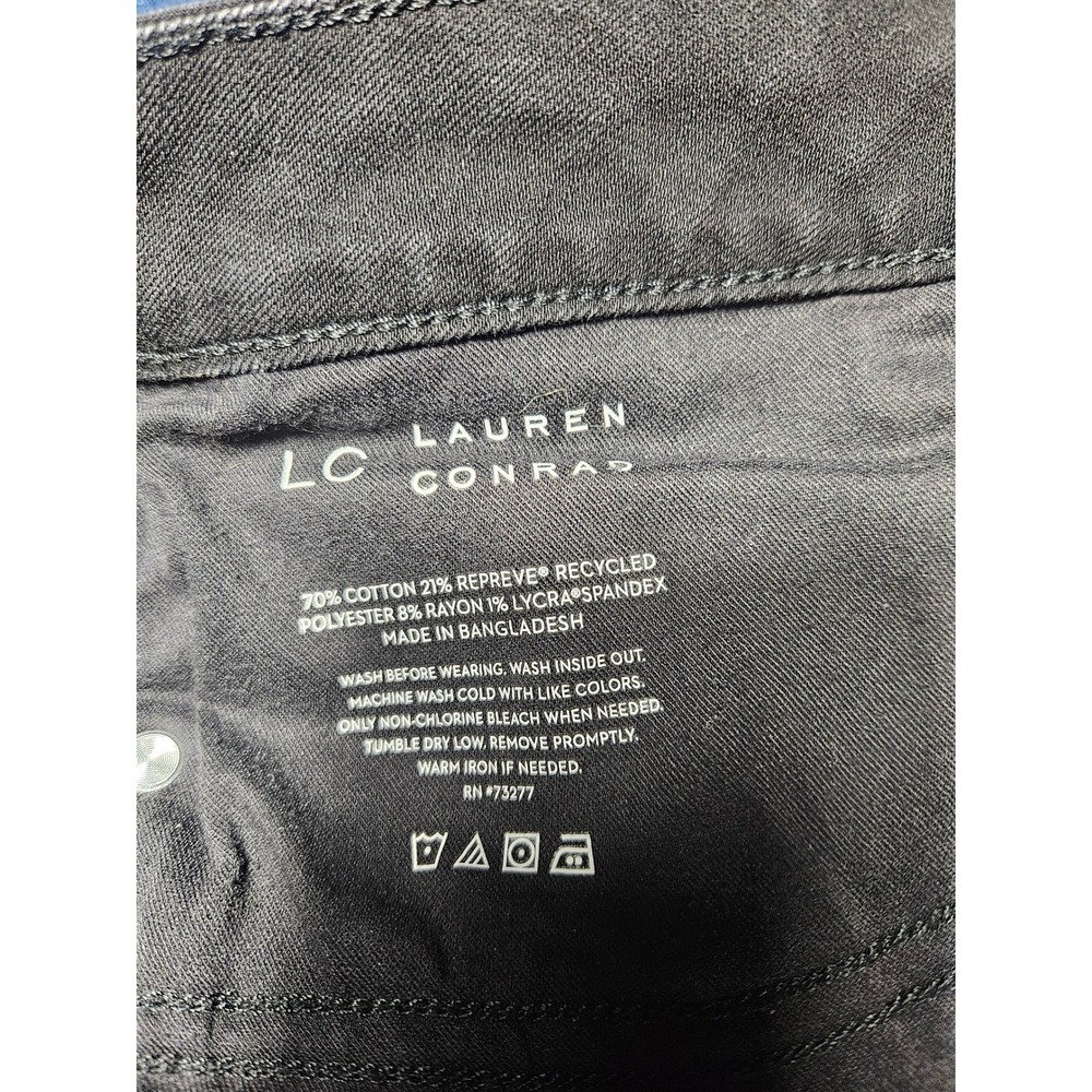 LC Lauren Conrad Barely Bootcut Black Jeans Womens Size 14 Stretch Denim - Picture 4 of 8